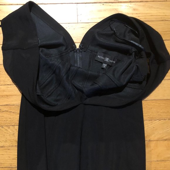 Brand New Women's Betsey & Adam Full-Length Mermaid-Cut Black Gown - Picture 14 of 16